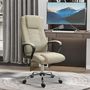 Voir la diapositive 2 : HOMCOM Fauteuil de bureau à roulettes chaise manager ergonomique pivotante hauteur réglable lin beige