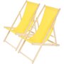 Voir la diapositive 1 : Habitat et Jardin Lot de 2 transats en bois  Chilienne  - 107 x 56.5 x 81 cm - Jaune