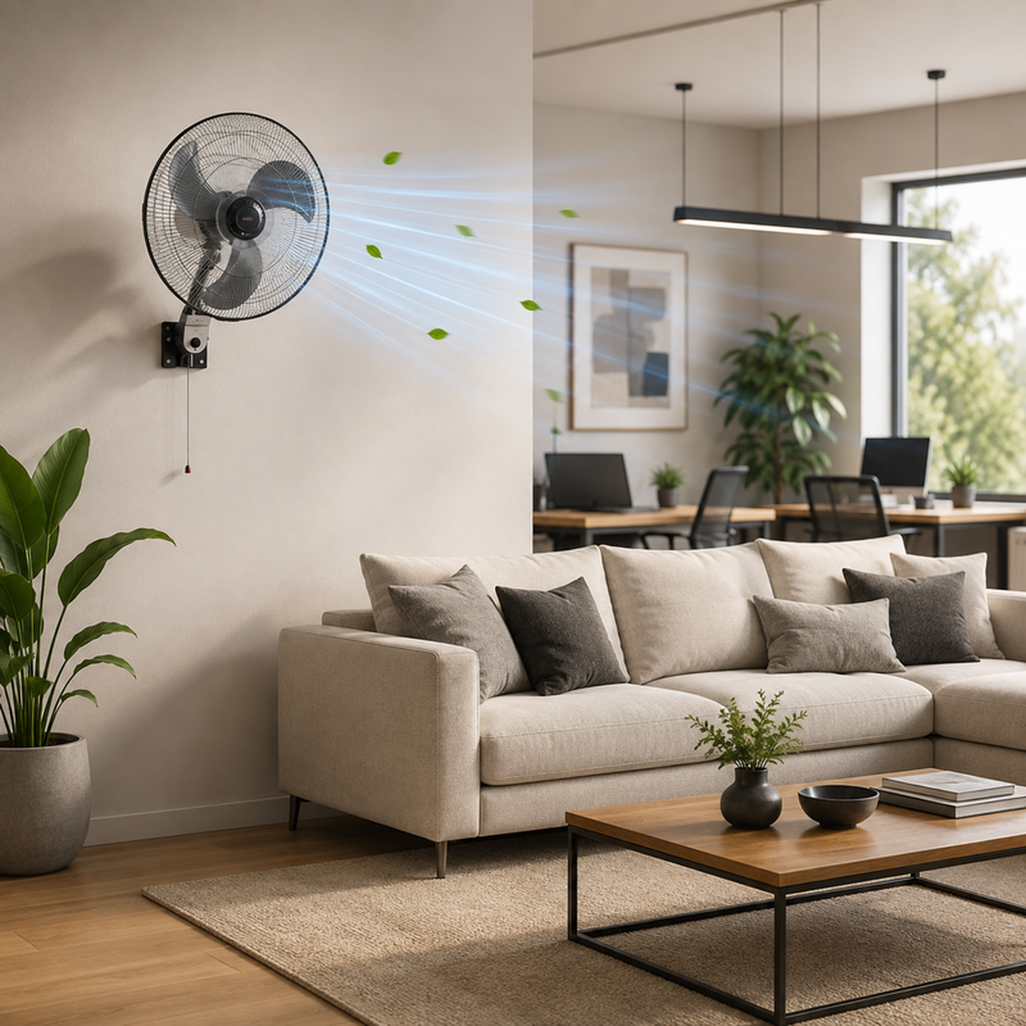 Voir la diapositive 2 : Ventilateur modulable 3-en-1 en métal 45 cm – pied, table et mural