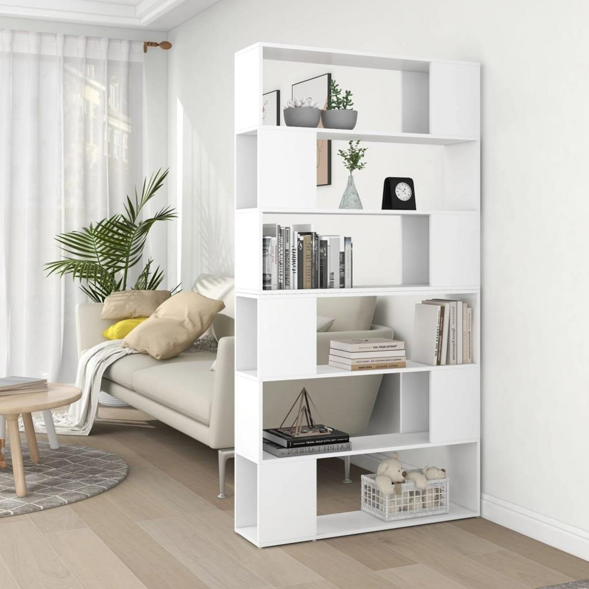 VIDAXL Bibliotheque/Separateur de piece Blanc 100x24x188 cm