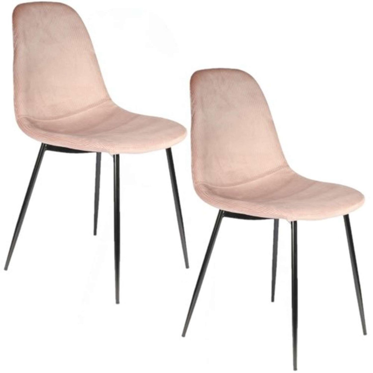 TOILINUX 2 Chaises design velours Giulia