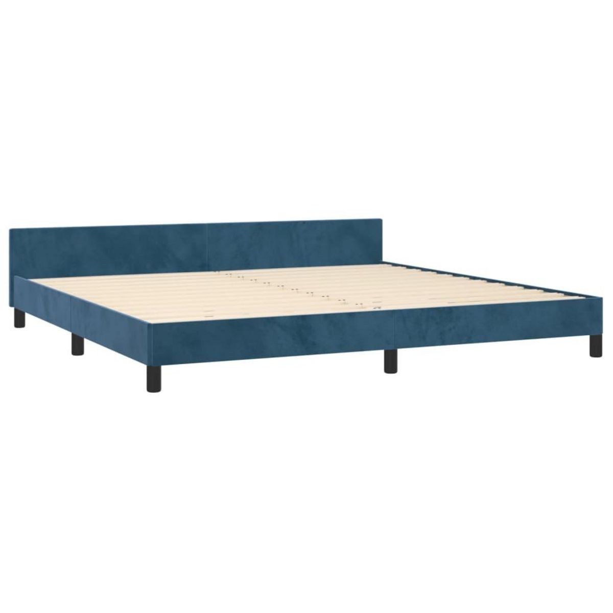 VIDAXL Cadre de lit sans matelas bleu fonce 200x200 cm velours