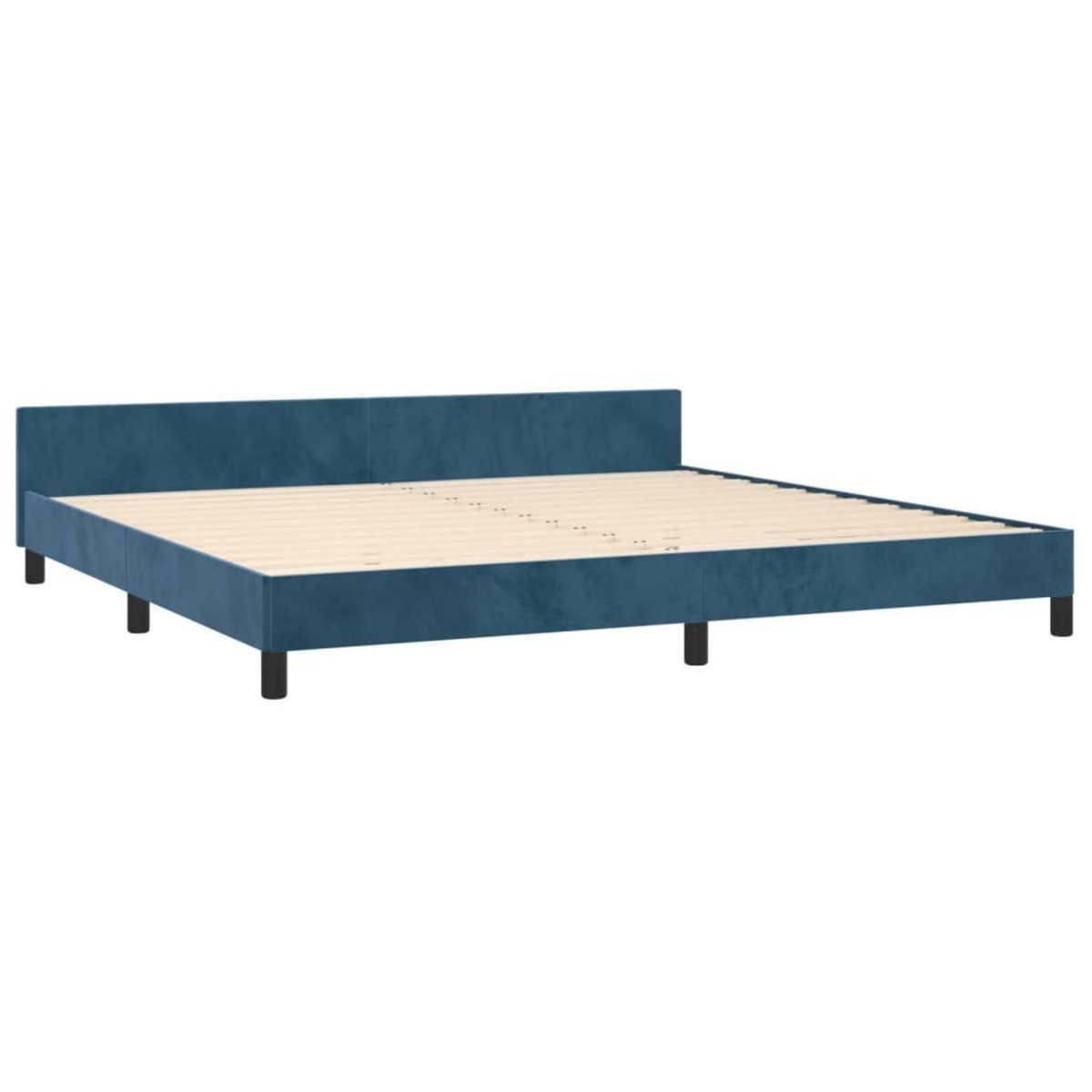 VIDAXL Cadre de lit sans matelas bleu fonce 200x200 cm velours