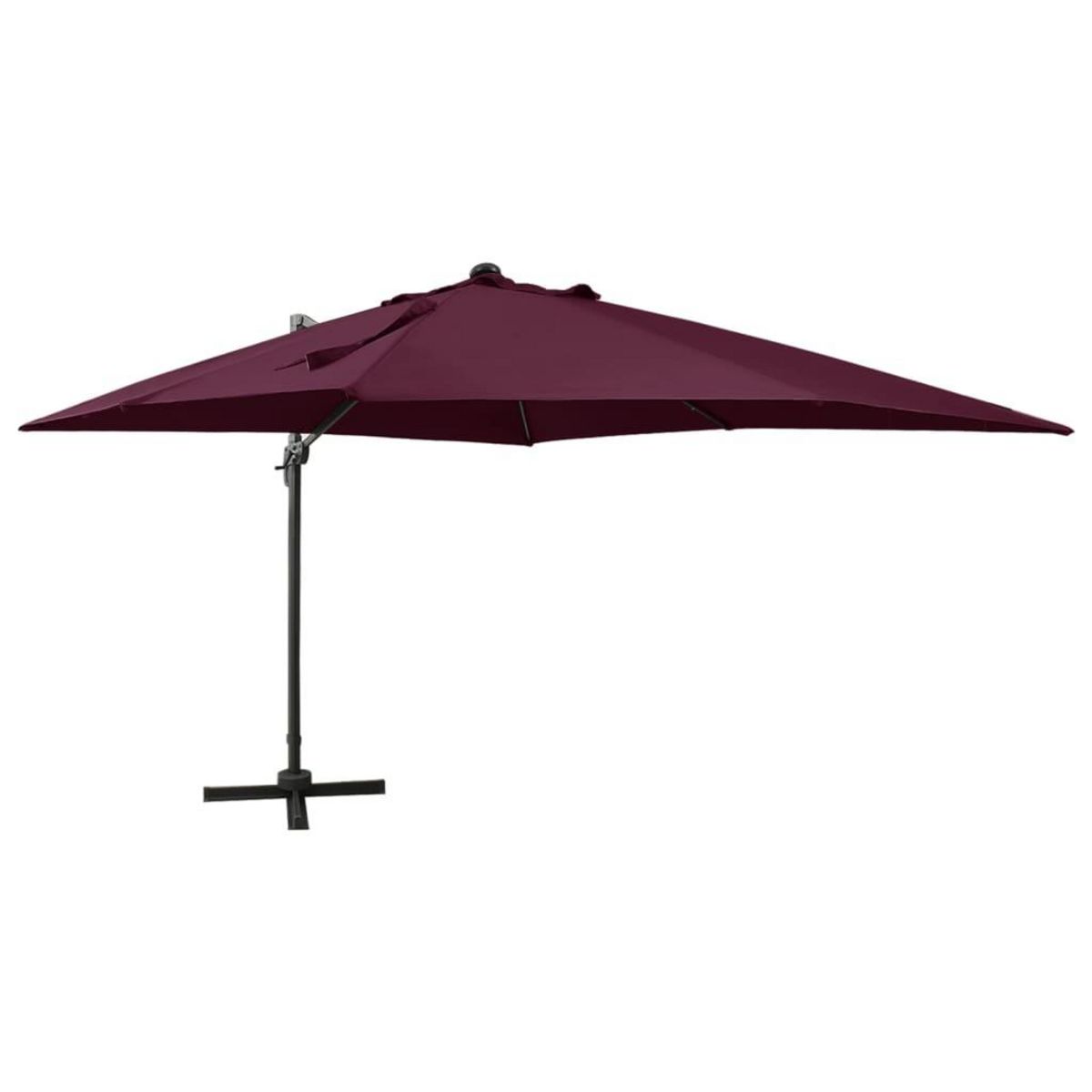 VIDAXL Parasol de jardin en porte-a-faux avec mat et lumieres LED