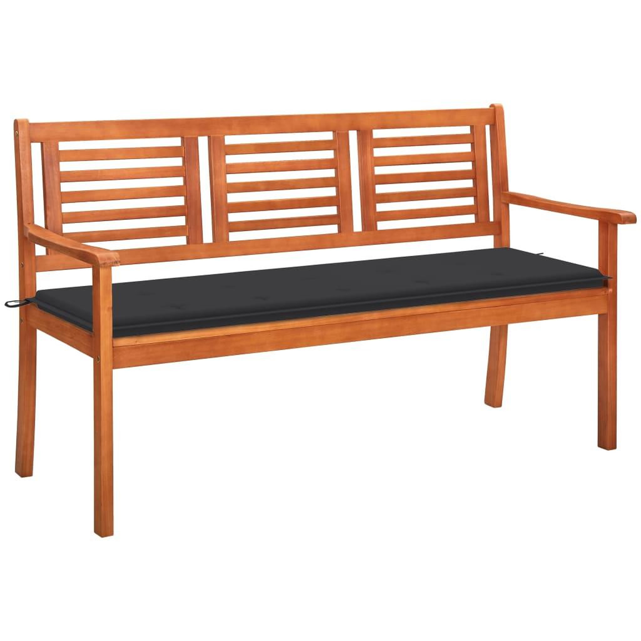 VIDAXL Banc de jardin 3 places avec coussin 150 cm Bois d'eucalyptus