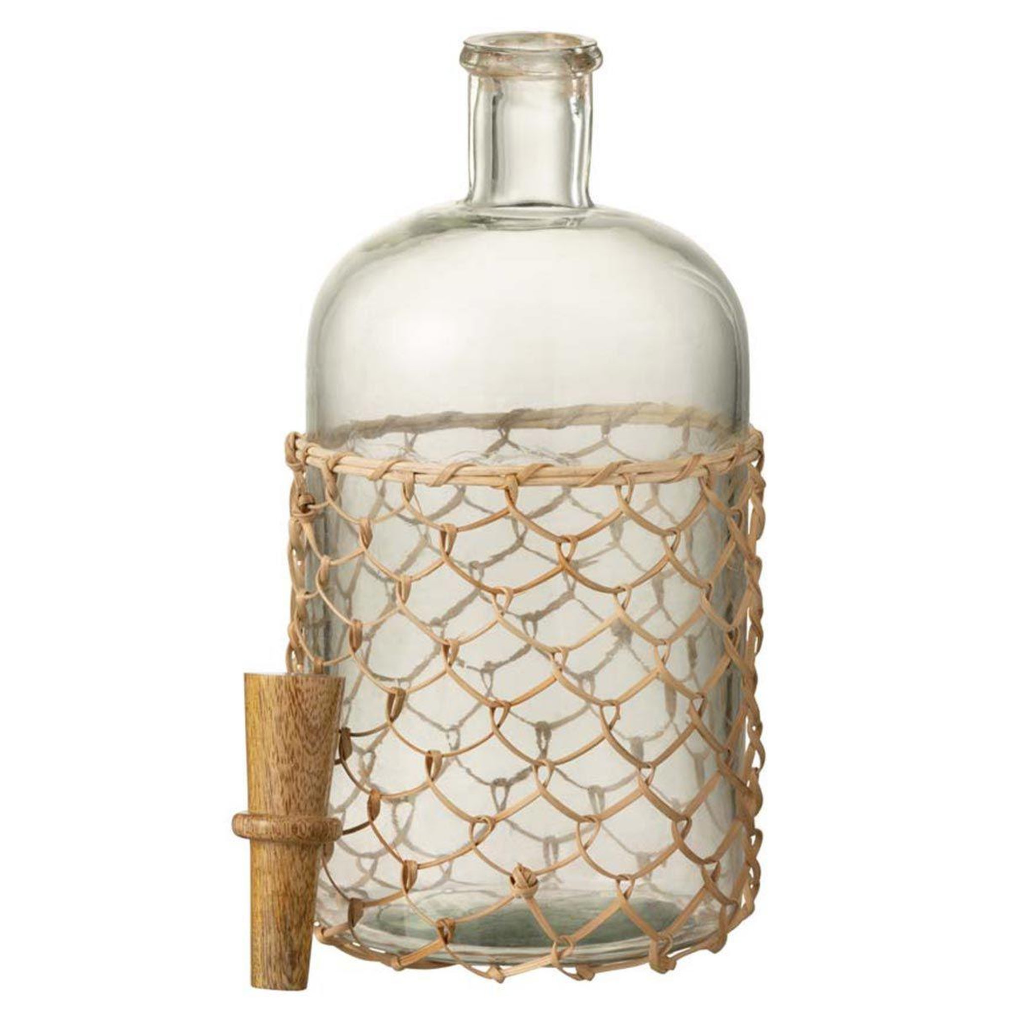 Voir la diapositive 2 : J-LINE Bouteille design  tricot  32cm transparent & naturel