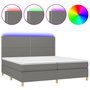Voir la diapositive 2 : VIDAXL Sommier a lattes de lit et matelas et LED Gris fonce 200x200 cm