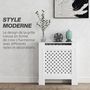 Voir la diapositive 4 : HOMCOM Cache-radiateur motif nid d'abeille - dim. 78L x 19l x 82H cm - MDF blanc
