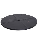 HOMCOM Tapis de pole dance pliable - pole dance mat - tapis de protection Ø 150 cm épaisseur 5 cm - revêtement PVC noir