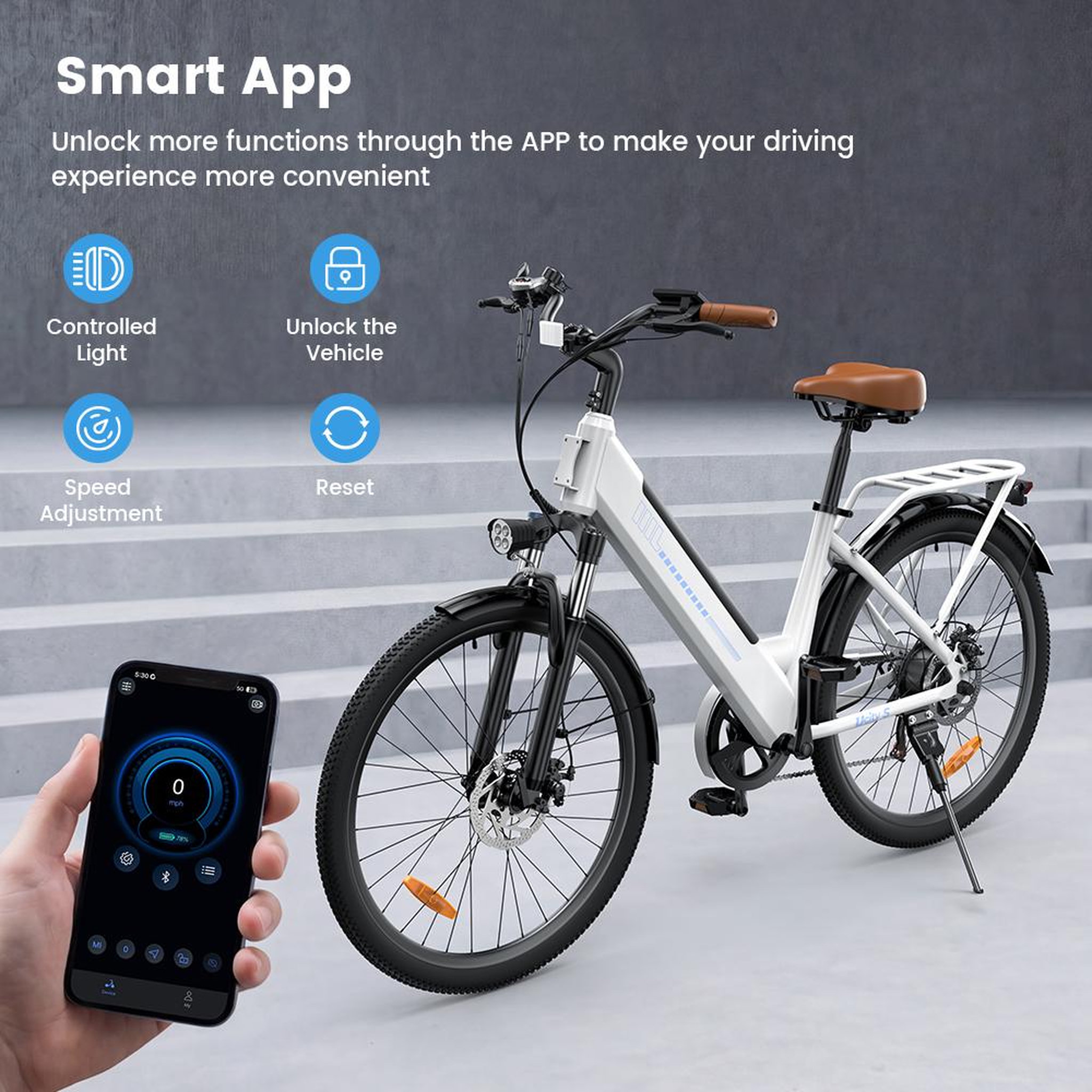 Voir la diapositive 3 : ISCOOTER Vélo électrique iScooter Ucitys, batterie 36 V 13 Ah, 26 pouces, idéal pour la ville, application intelligente