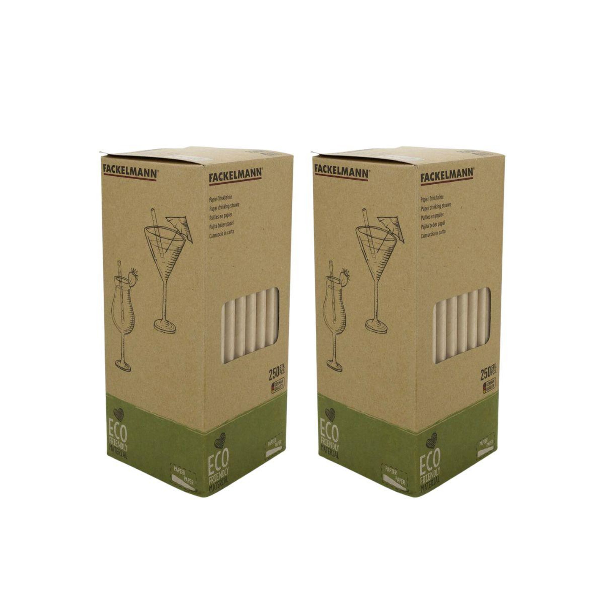 Voir la diapositive 4 : Fackelmann Lot de 500 pailles en papier brun 21 cm fackelmann nature
