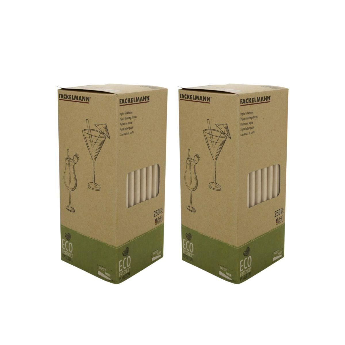Fackelmann Lot de 500 pailles en papier brun 21 cm Fackelmann Nature