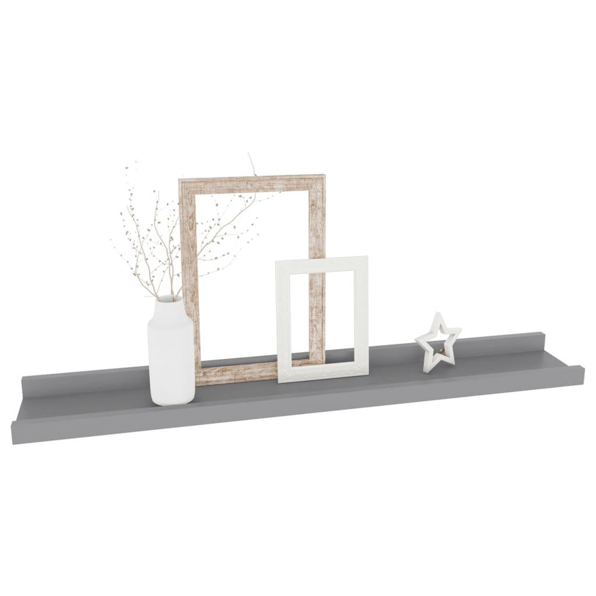 Voir la diapositive 3 : VIDAXL Etageres murales 4 pcs Gris 60x9x3 cm