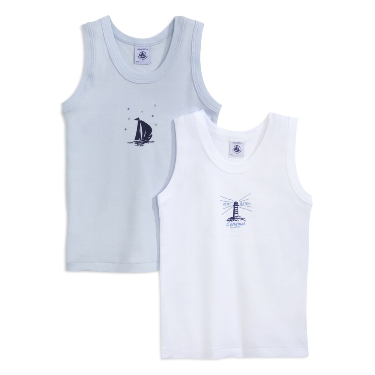 PETIT BATEAU Lot de 2 débardeurs garçon 