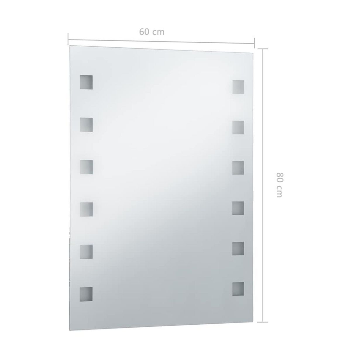 VIDAXL Miroir mural a LED pour salle de bains 60x80 cm