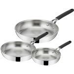 Lagostina Batterie de cuisine 3 poeles Esperta Triply 20/24/28cm