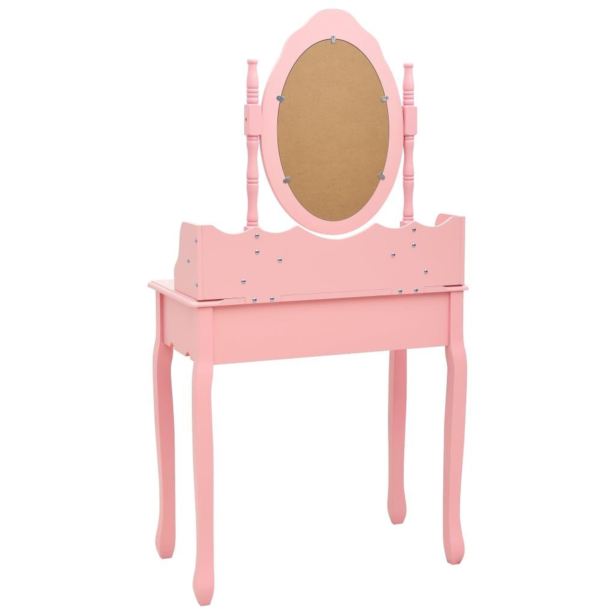 Voir la diapositive 5 : VIDAXL Ensemble de coiffeuse avec tabouret Rose 75x69x140 cm Paulownia