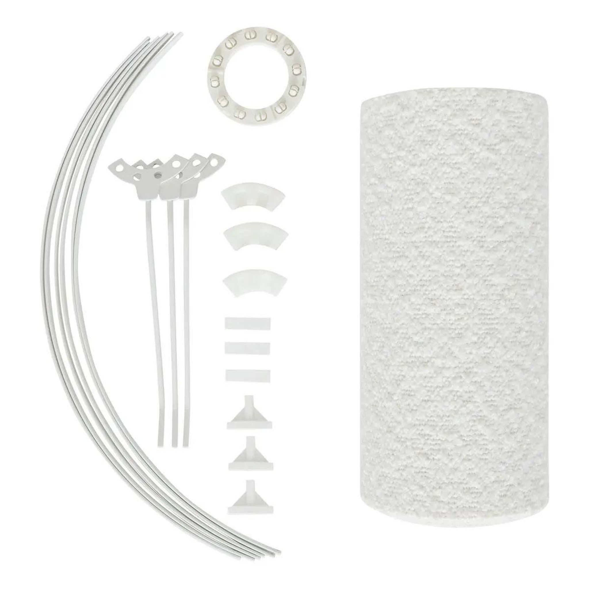 Voir la diapositive 4 : ATMOSPHERA Abat-jour en tissu bouclette  beline  30cm blanc
