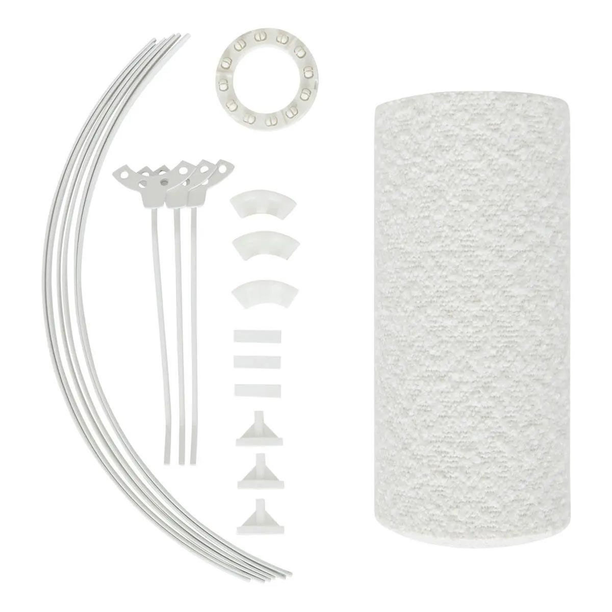 ATMOSPHERA Abat-Jour en Tissu Bouclette  Beline  30cm Blanc