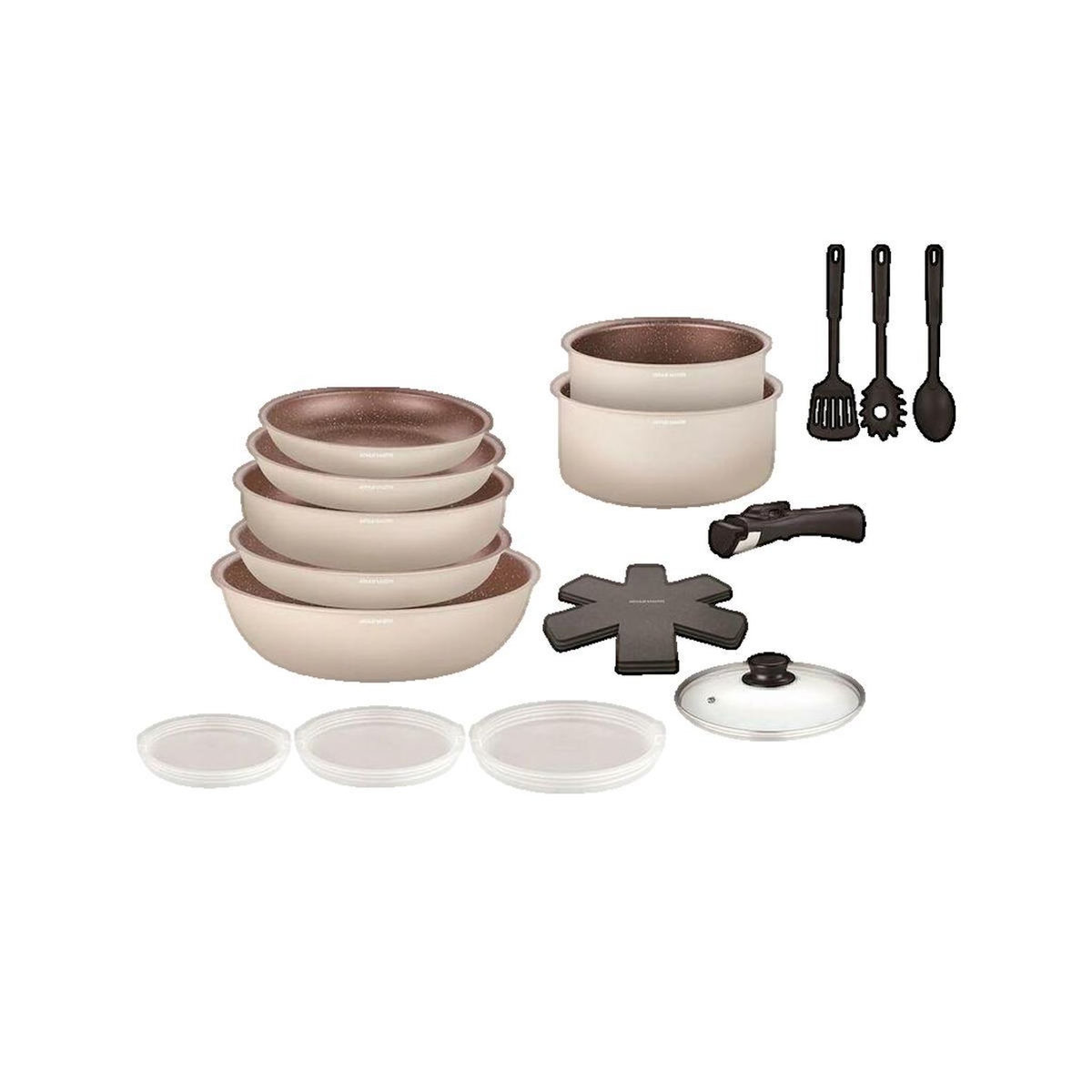 Arthur Martin Batterie de cuisine Arthur Martin Ensemble 18 pièces avec revêtement terracotta