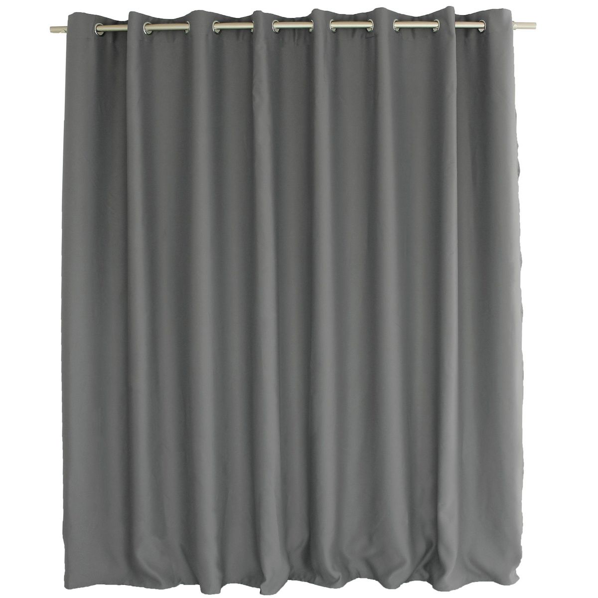 TOILINUX Lot de 2 grands Rideaux unis occultants avec œillets - 300 x 240 cm - Gris