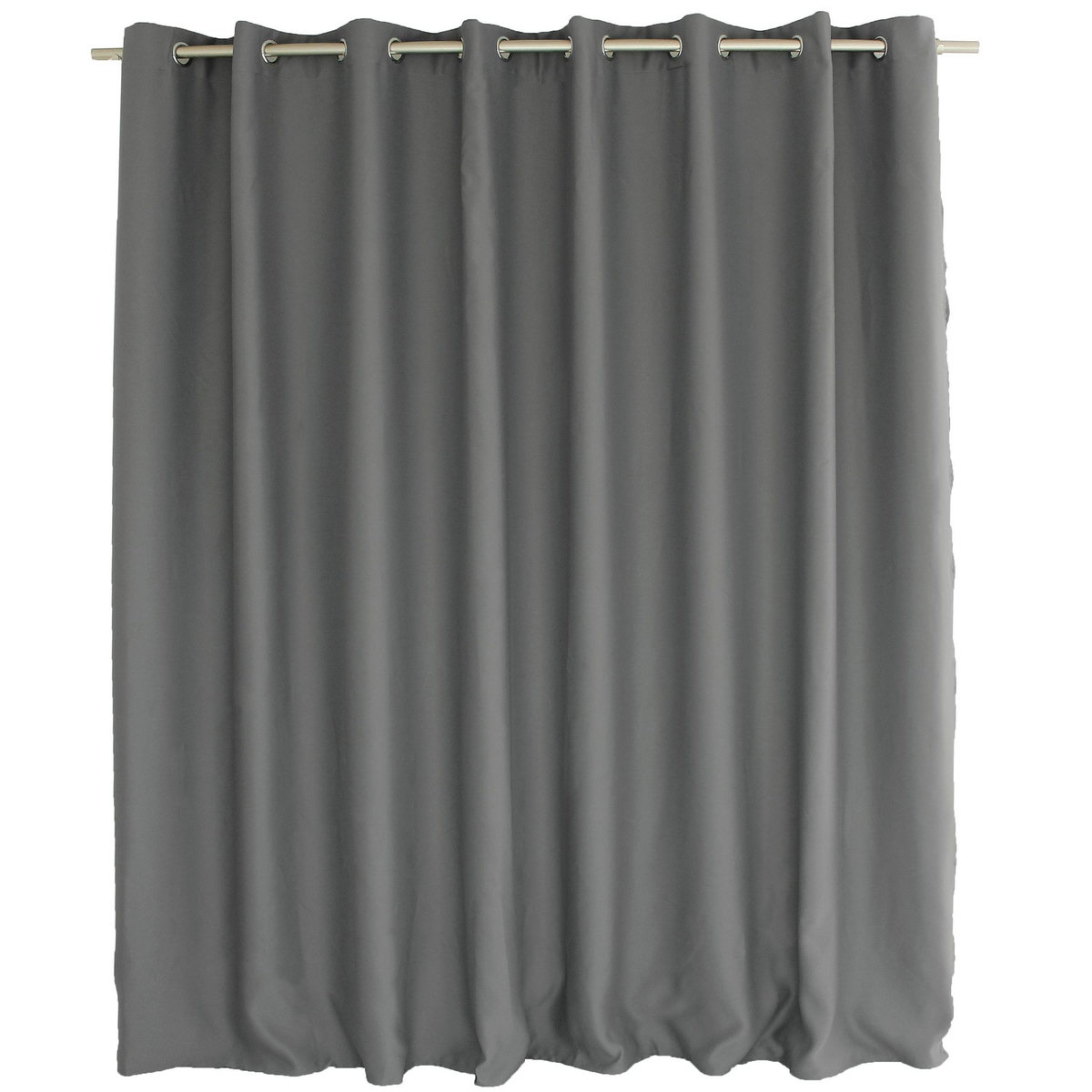 TOILINUX Lot de 2 grands Rideaux unis occultants avec œillets - 300 x 240 cm - Gris