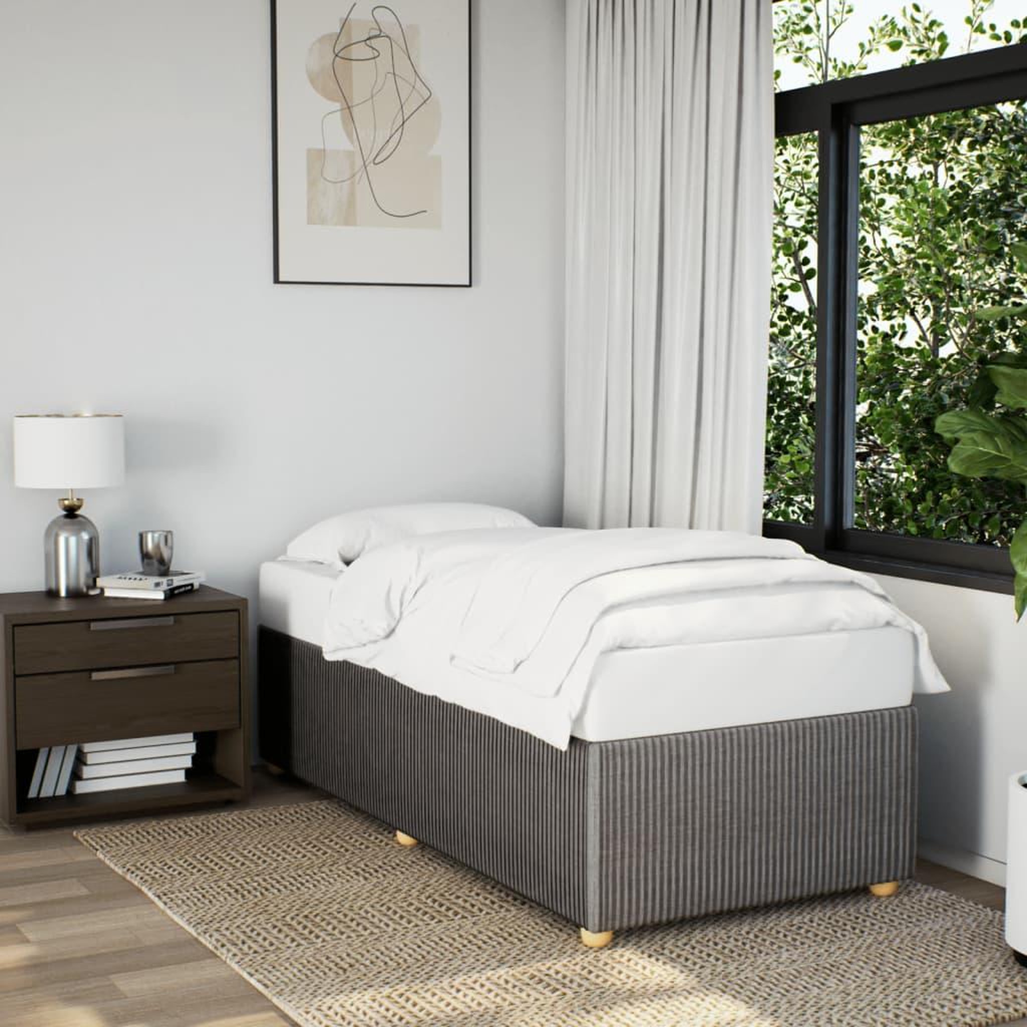 VIDAXL Cadre de lit sans matelas taupe 90x190 cm tissu
