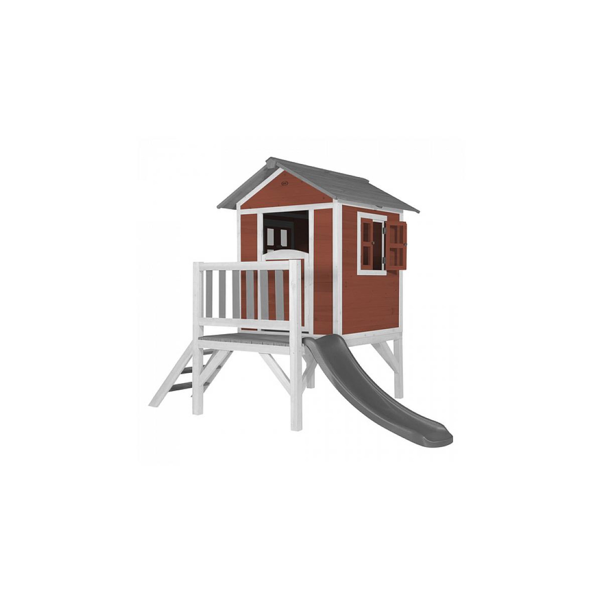 Axi House AXI Beach Lodge XL Maisonnette Scetinavian rouge Toboggan Gris