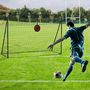 Voir la diapositive 2 : HOMCOM But de football cage de foot but futsal avec cible - dim. 213L x 150l x 100H cm - acier PE noir