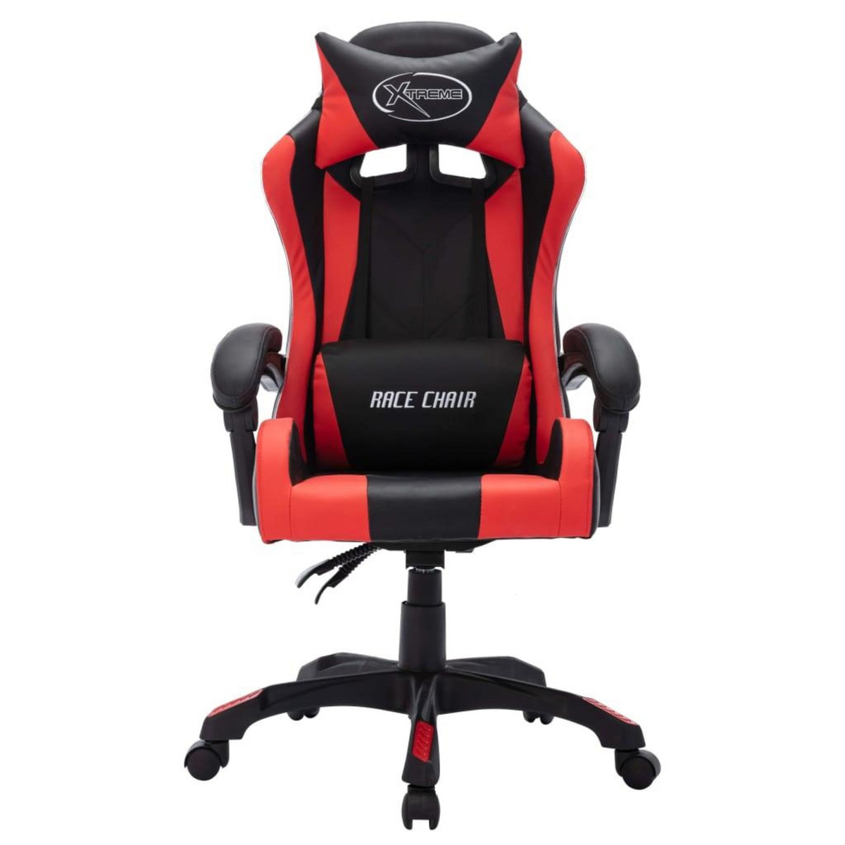 VIDAXL Fauteuil de jeux video avec LED RVB Rouge et noir Similicuir