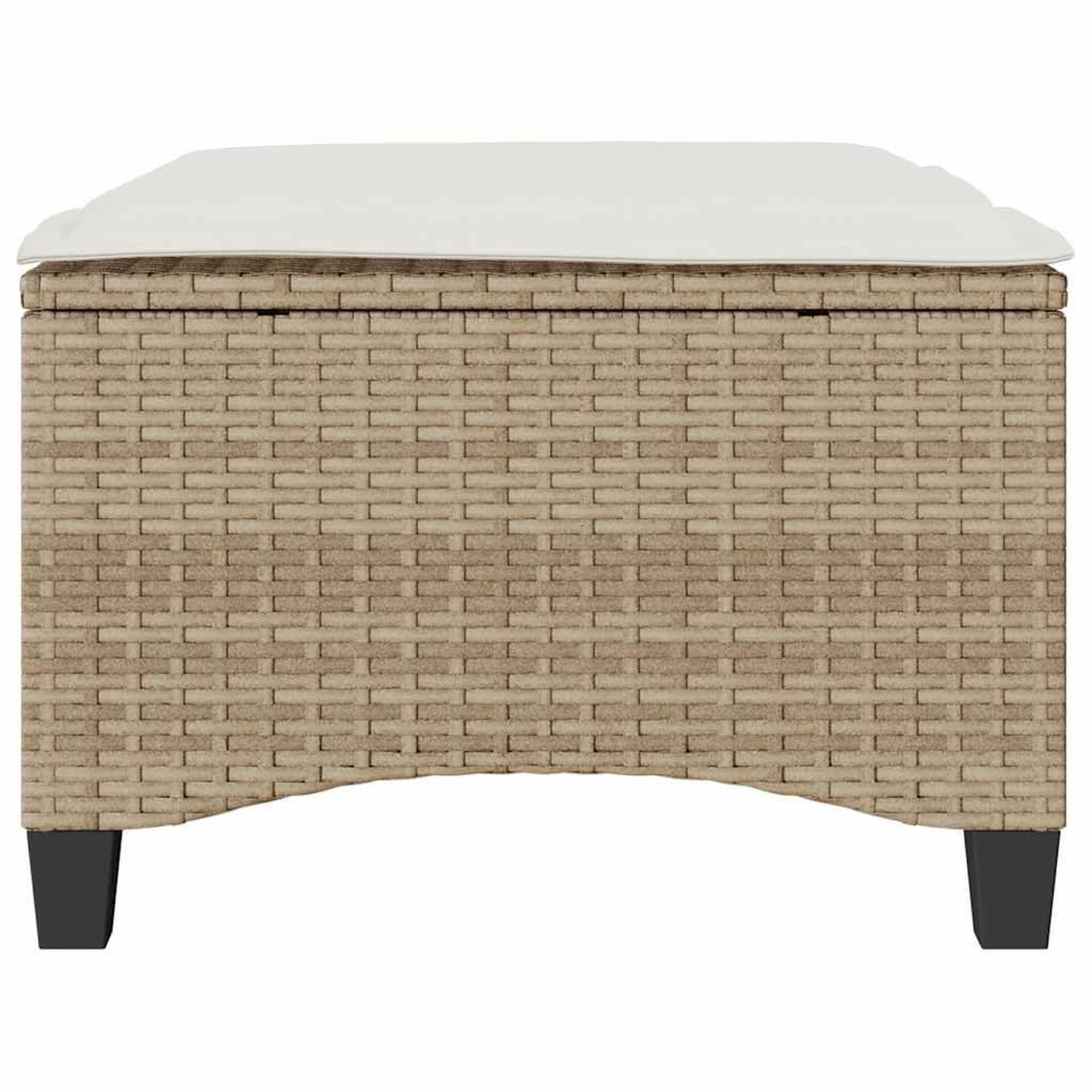 Voir la diapositive 4 : VIDAXL Tabourets jardin coussins 2pcs beige 55x55x36 cm resine tressee