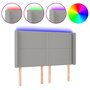 Voir la diapositive 2 : VIDAXL Tete de lit a LED Gris clair 147x16x118/128 cm Tissu