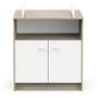 Voir la diapositive 2 : Demeyere Commode a langer 2 portes, 1 niche - HELICIA - Blanc mat & Chene kronberg - 79,6 x 70 x 94,4 cm - DEMEYERE