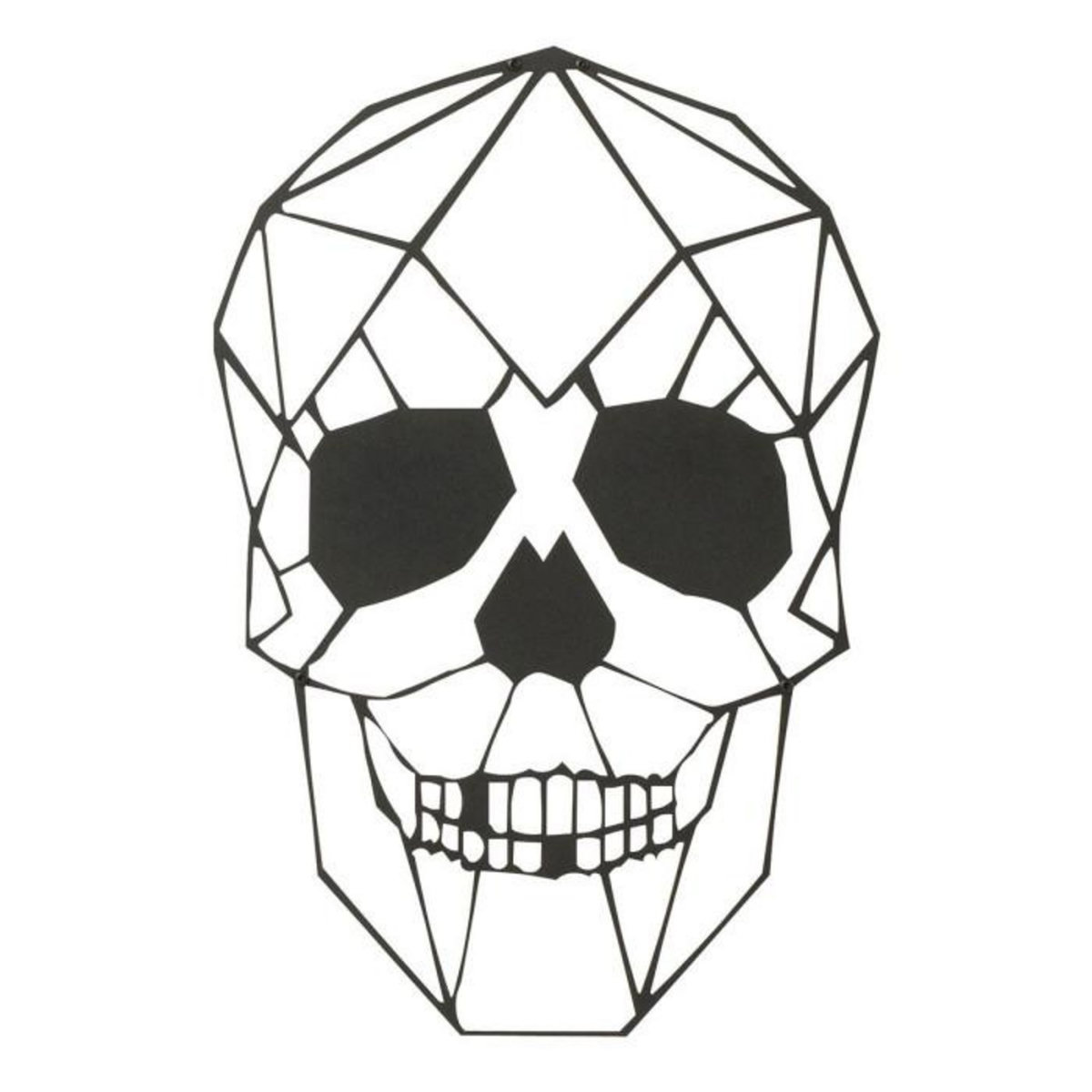 Paris Prix Décoration Murale en Métal  Tête de Mort  50cm Noir