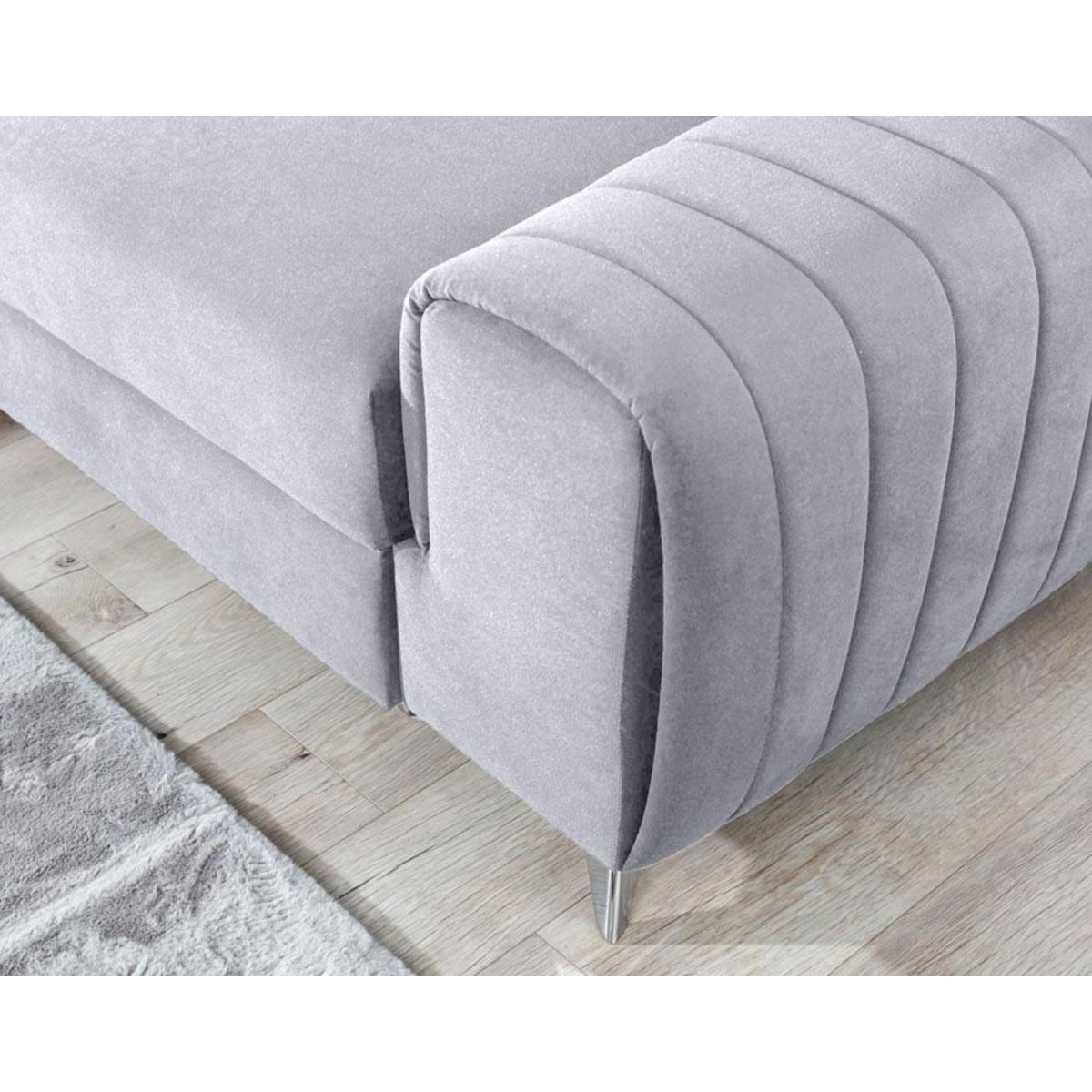 BEST MOBILIER Talisay - canapé d'angle gauche - 5 places - convertible avec coffre - en velours