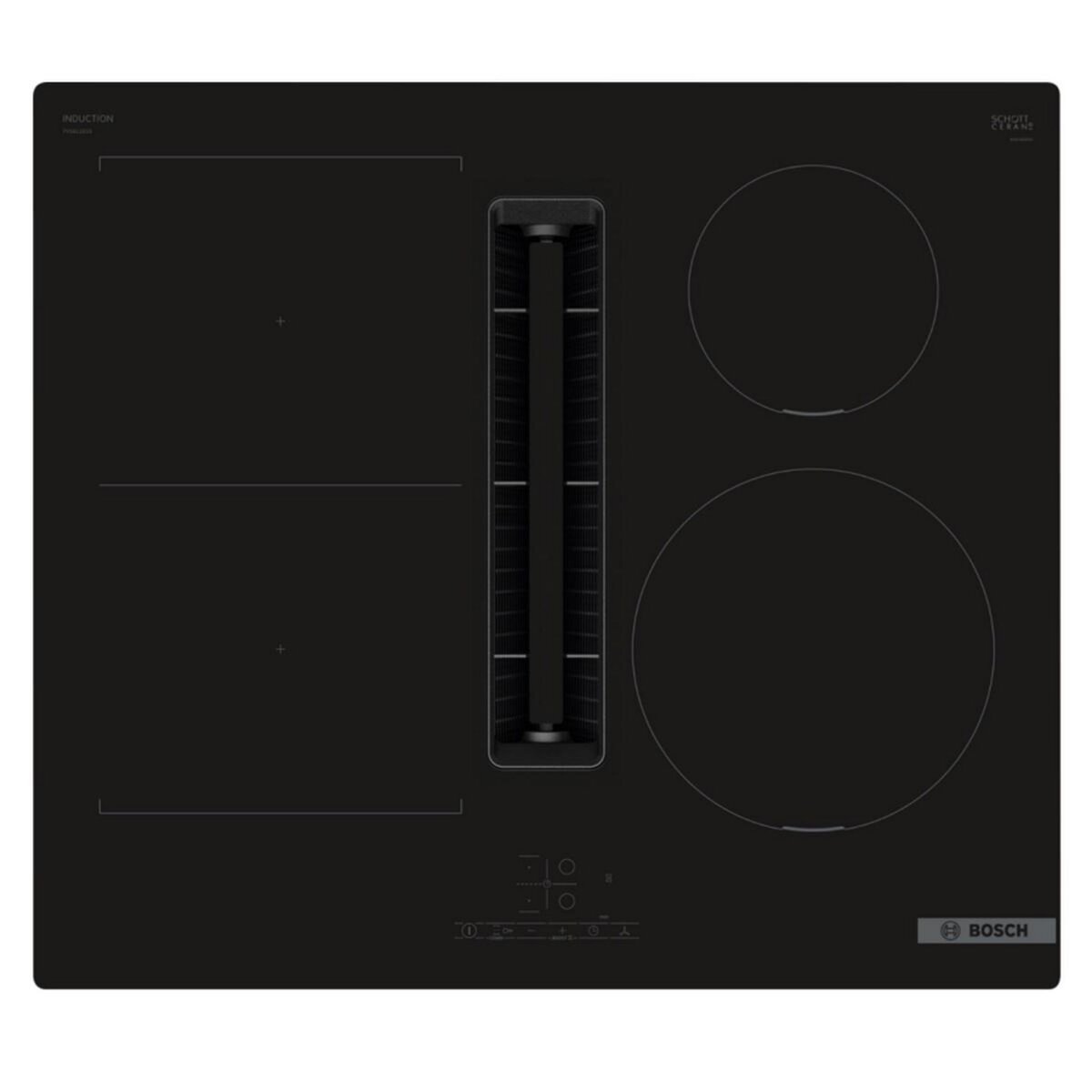 BOSCH Table de cuisson aspirante induction 60cm 4 foyers 7400w noir - PVS611B16E