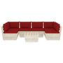 Voir la diapositive 3 : VIDAXL Salon de jardin palette 7 pcs avec coussins bois d'epicea