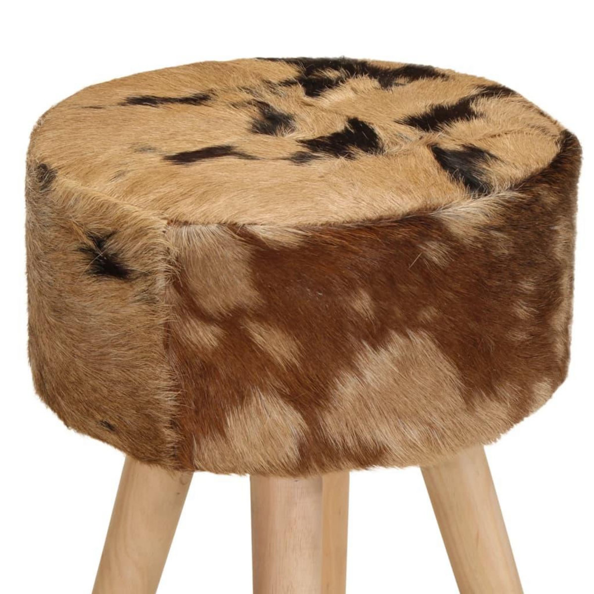 VIDAXL Tabourets de bar lot de 2 cuir veritable et bois de manguier