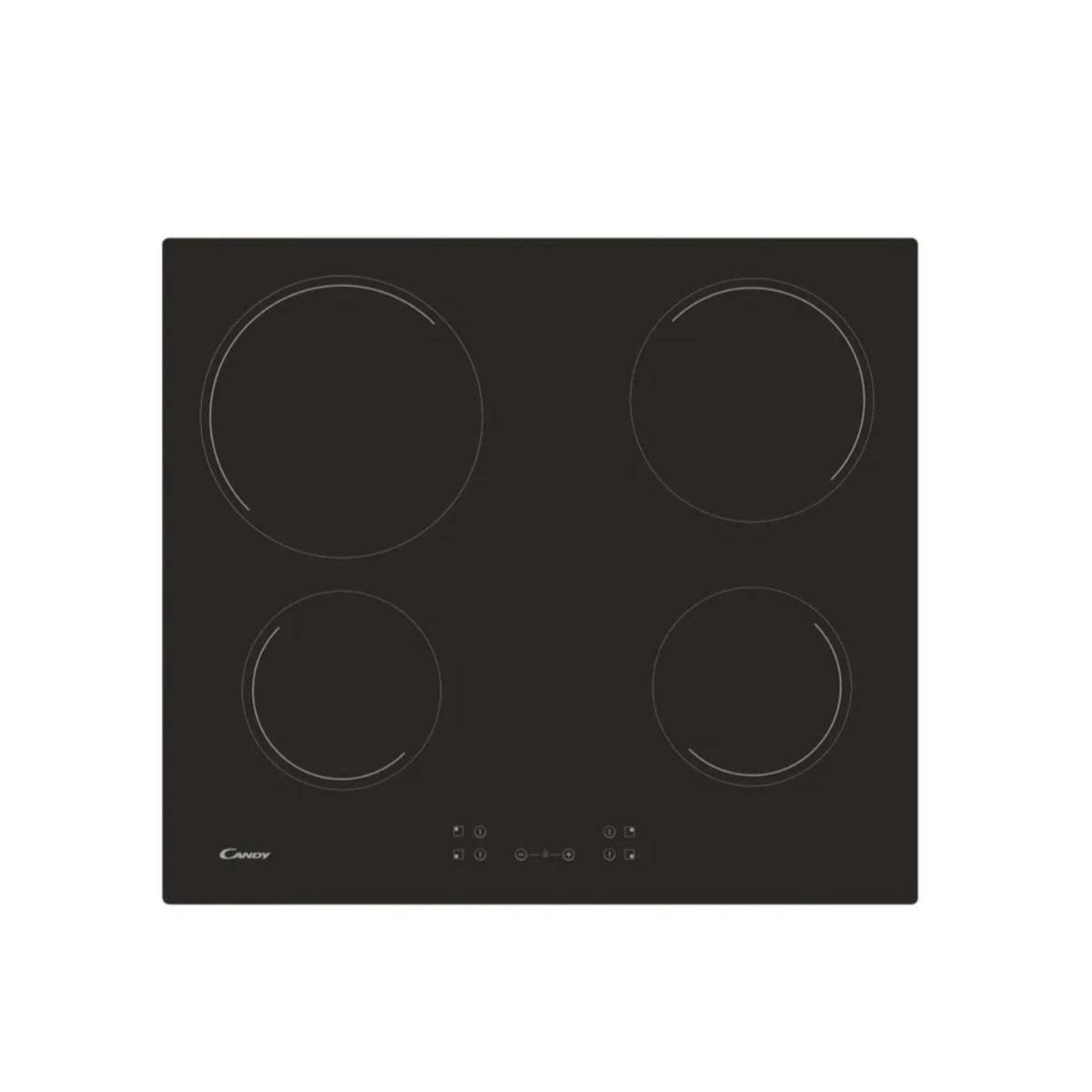 Candy Table de cuisson vitrocéramique 60cm 4 feux 6500w noir - CH64CCB/4U2