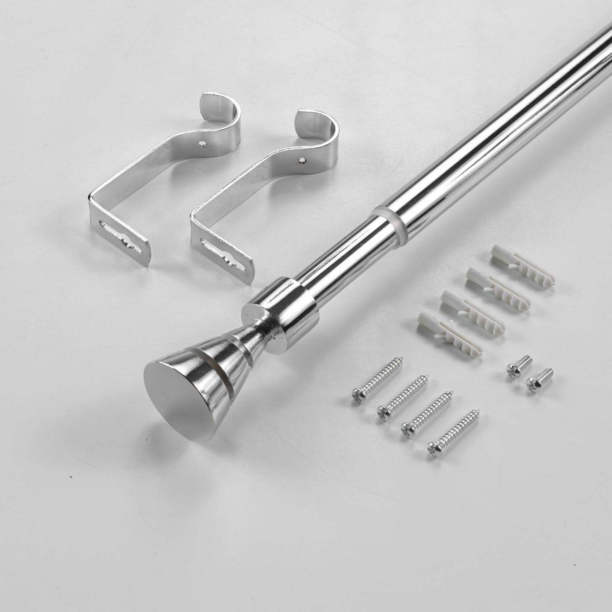 Douceur d'Intérieur Kit de tringle à rideaux extensible Quasar - L120 /L210 cm - Chromé