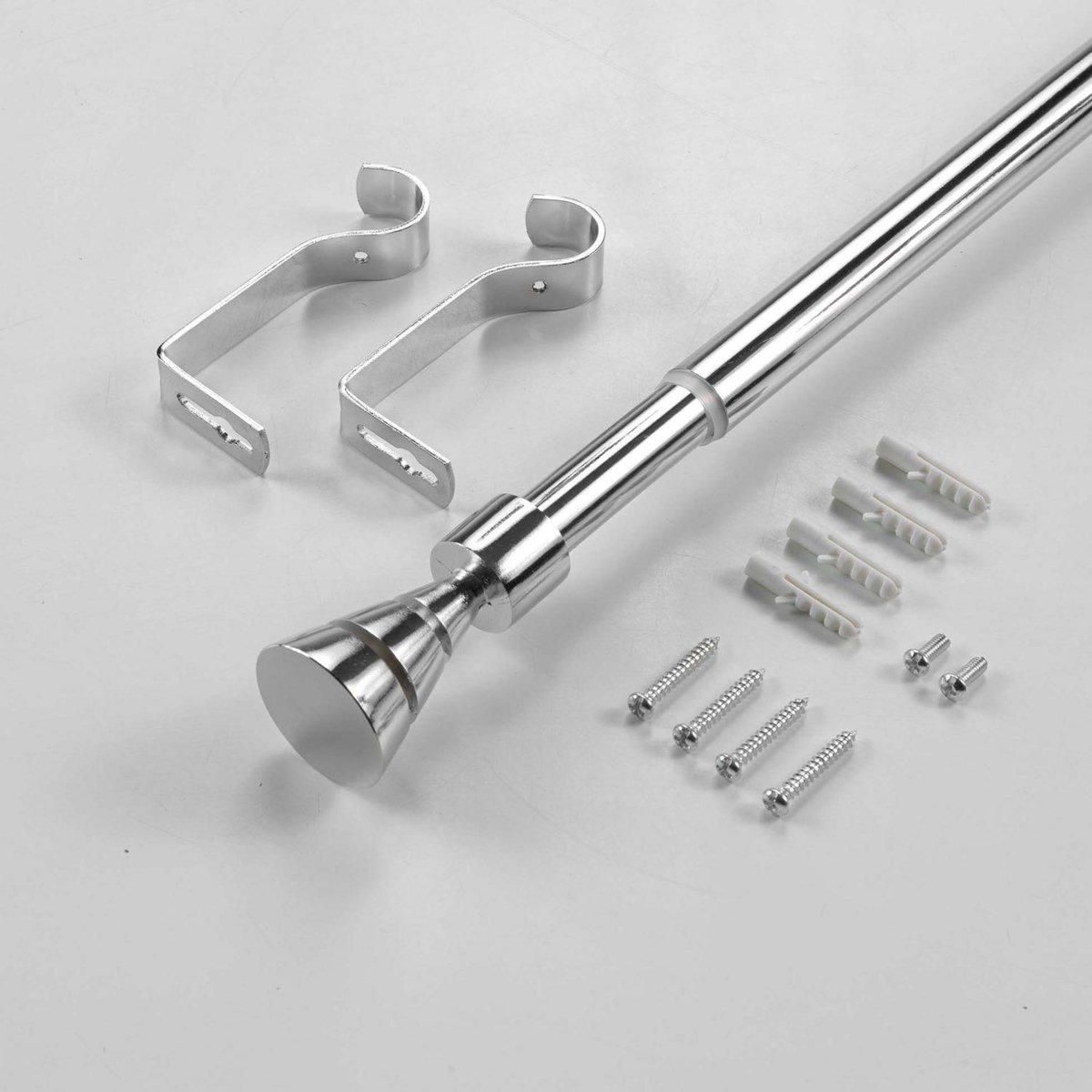 Douceur d'Intérieur Kit de tringle à rideaux extensible Quasar - L120 /L210 cm - Chromé