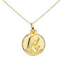 Voir la diapositive 1 : L'ATELIER D'AZUR Collier - Médaille Or 18 Carats 750/1000 Vierge à l'Enfant - Chaîne Dorée - Gravure Offerte