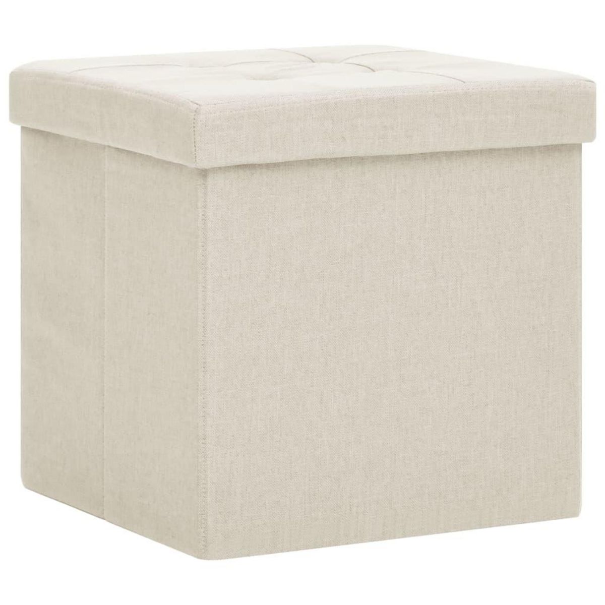 VIDAXL Tabouret de rangement pliable Blanc creme Faux lin