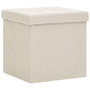 Voir la diapositive 2 : VIDAXL Tabouret de rangement pliable Blanc creme Faux lin
