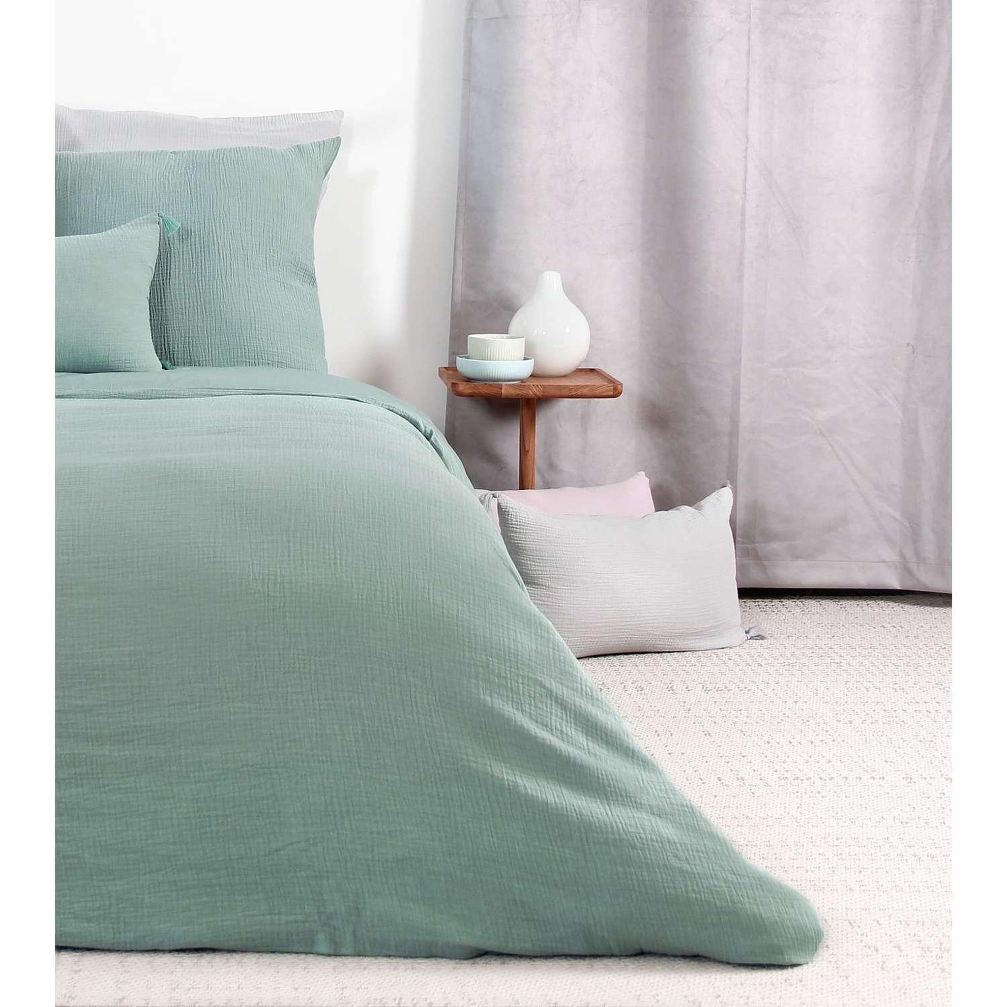 Voir la diapositive 3 : COTE DECO Parure de lit - Double gaze de coton