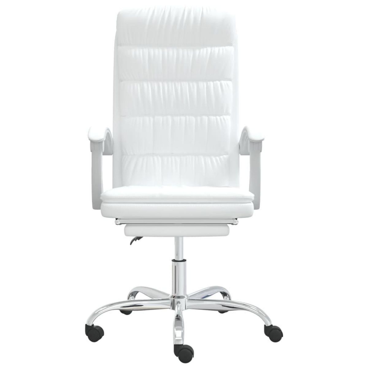 VIDAXL Fauteuil inclinable de bureau Blanc Similicuir