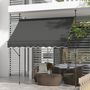 Voir la diapositive 2 : OUTSUNNY Store banne autoportant manuel rétractable 2,5L x 1,2l x 2,1-3H m inclinaison réglable métal alu polyester gris