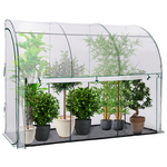 ID MARKET Serre d'hivernage murale adossée 300 x 80 x 160 cm double ouverture balcon et terrasse