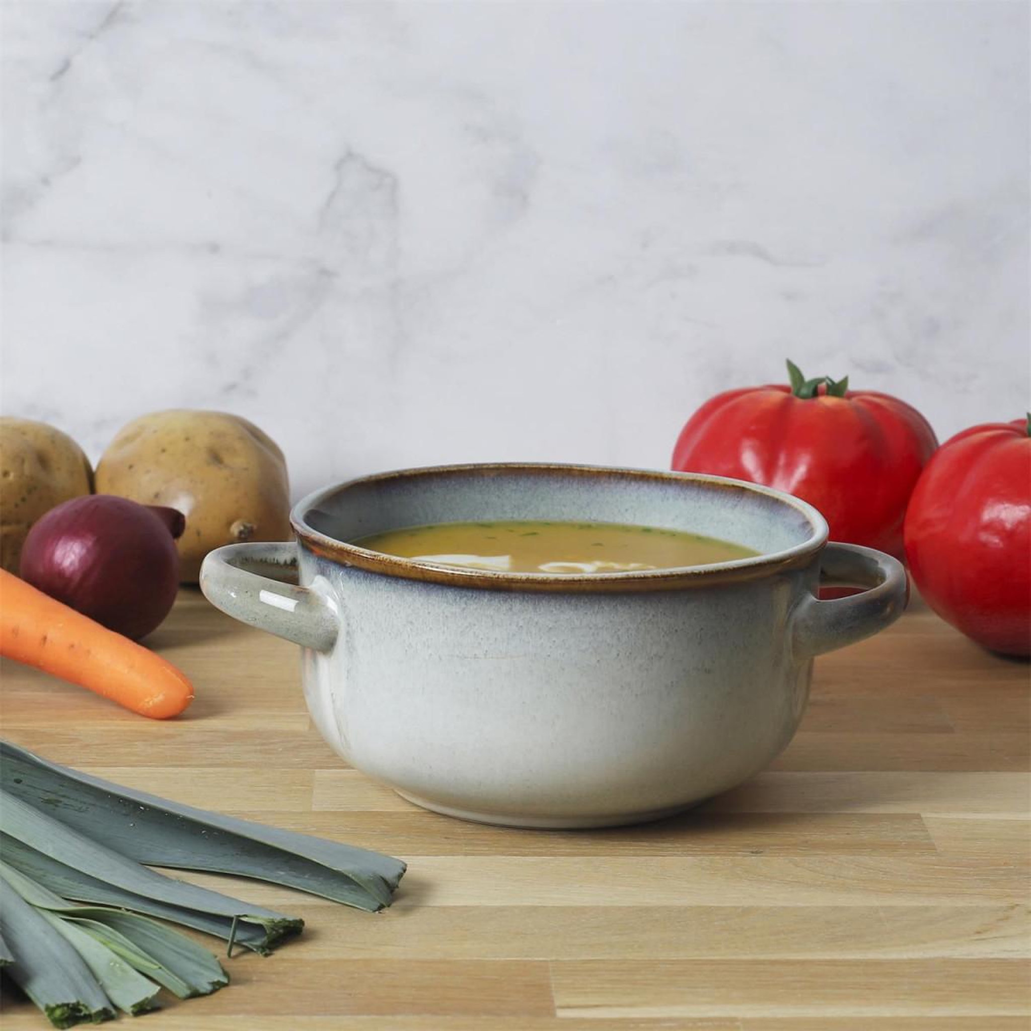 Voir la diapositive 4 : The Home Deco Factory Lot de 6 bols à soupe  au grès du temps  14cm gris