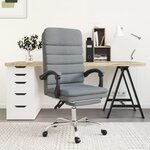 VIDAXL Fauteuil de massage inclinable de bureau Gris clair Tissu